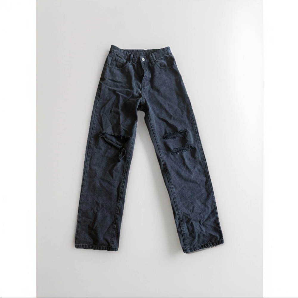 Shein Women's 5-Pocket High Waist Ripped  Jeans AR8 Black Size XS